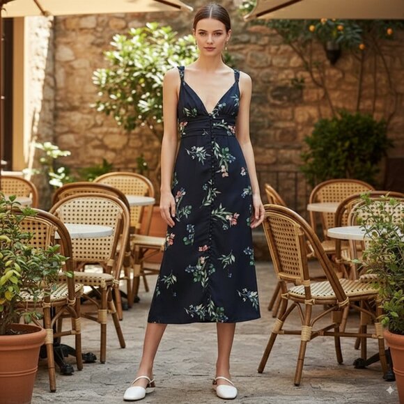 Keepsake the Label Glory Midi Dress Navy Floral Size M New with Defects - Picture 1 of 11